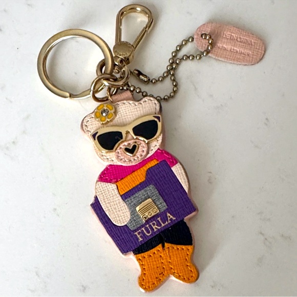 FURLA BEAR KEYRING KEYFOB BAG CHARM - Picture 3 of 3